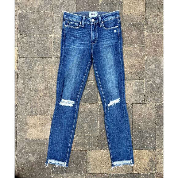 Paige Hoxton high rise Ankle distressed skinny jeans size24 - Picture 2 of 5
